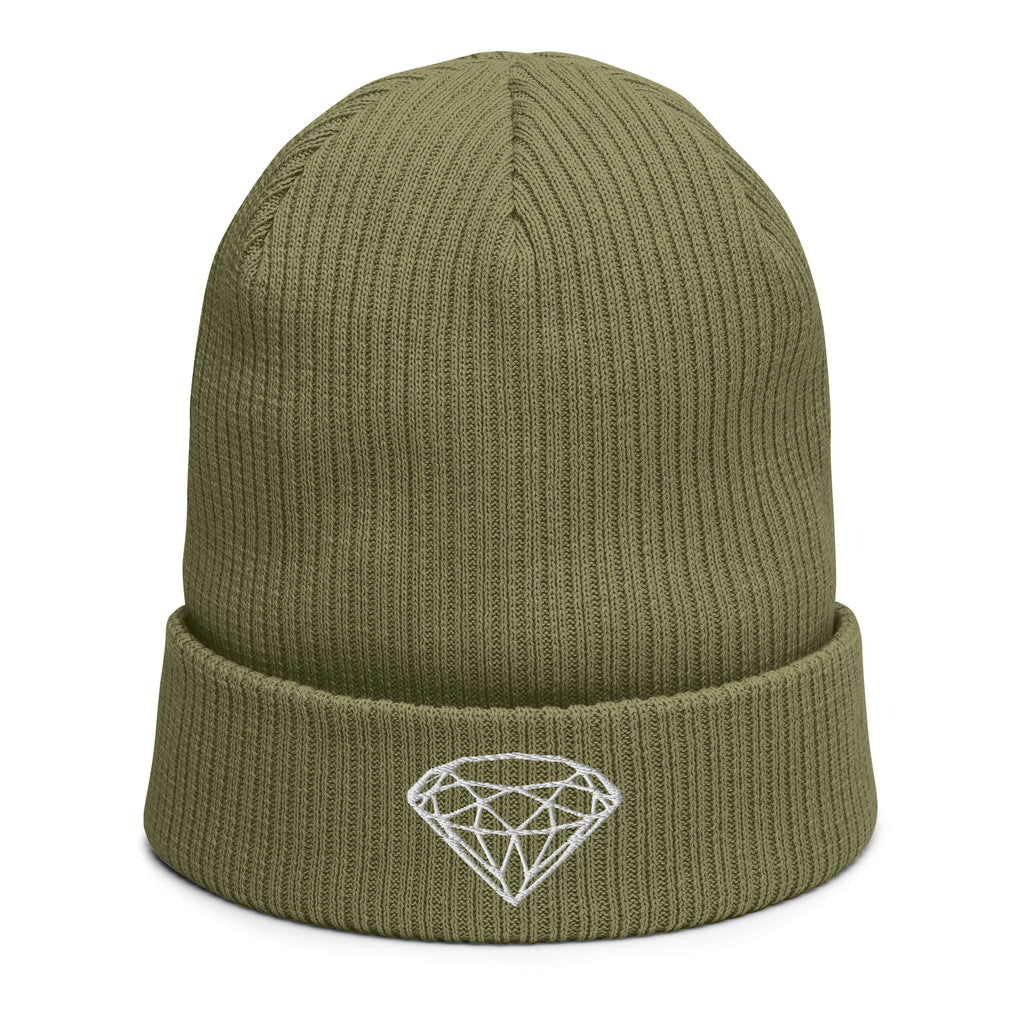 100% Organic Ribbed Beanie --Donna G.-- Green