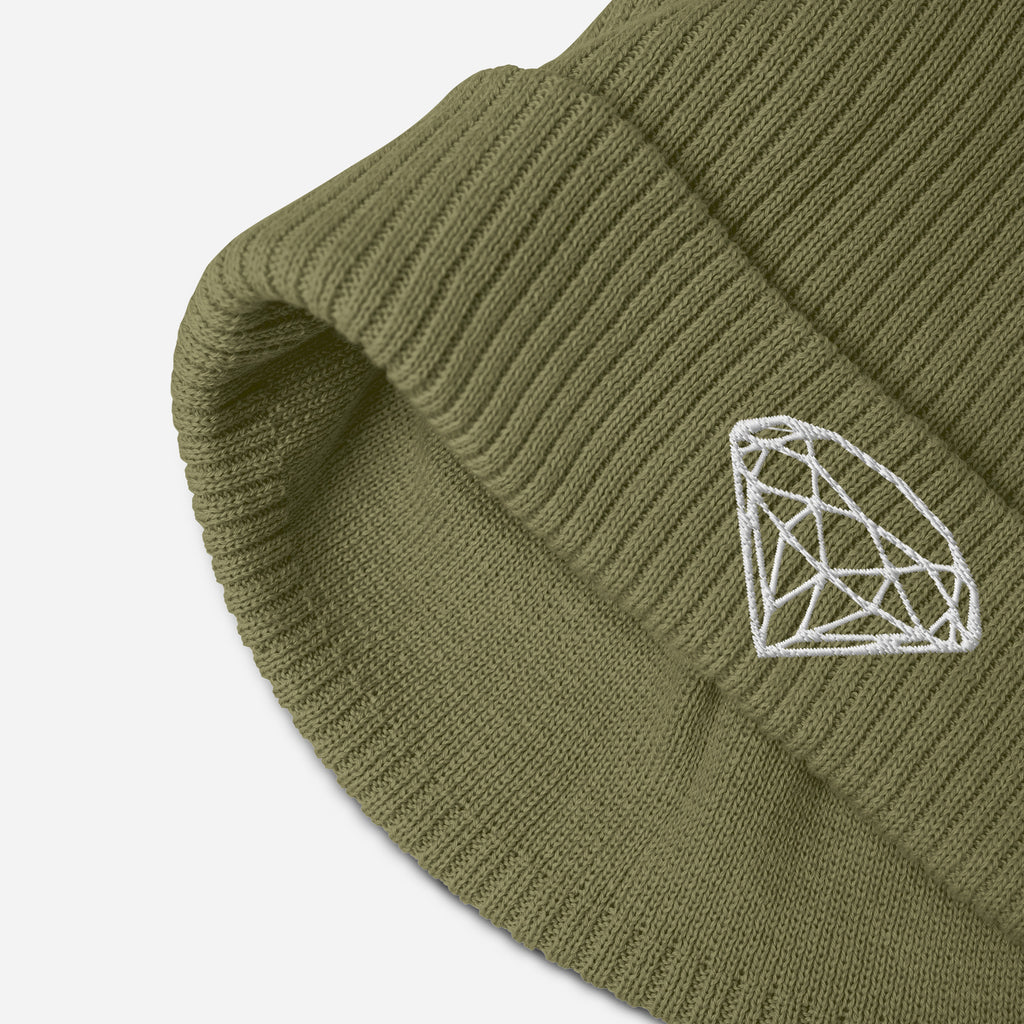 100% Organic Ribbed Beanie --Donna G.-- Green