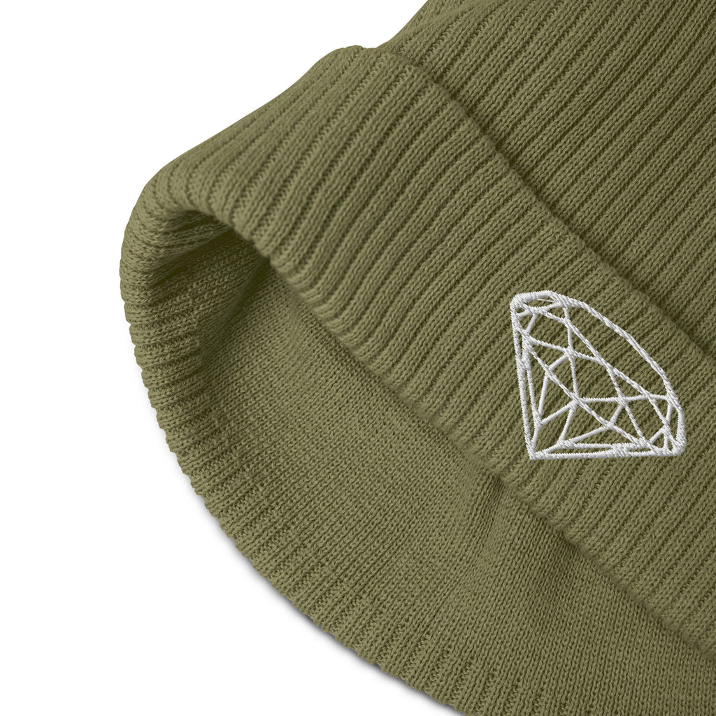 100% Organic Ribbed Beanie --Donna G.-- Green