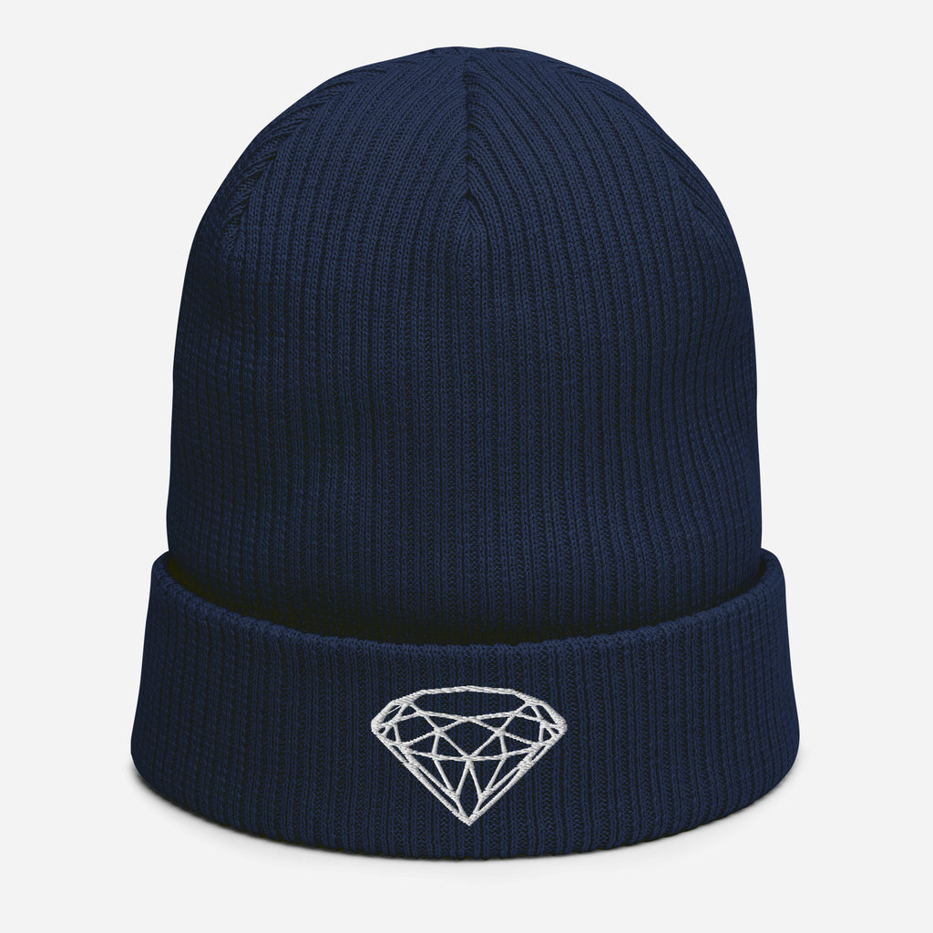 100% Organic Ribbed Beanie --Donna G.-- Blue