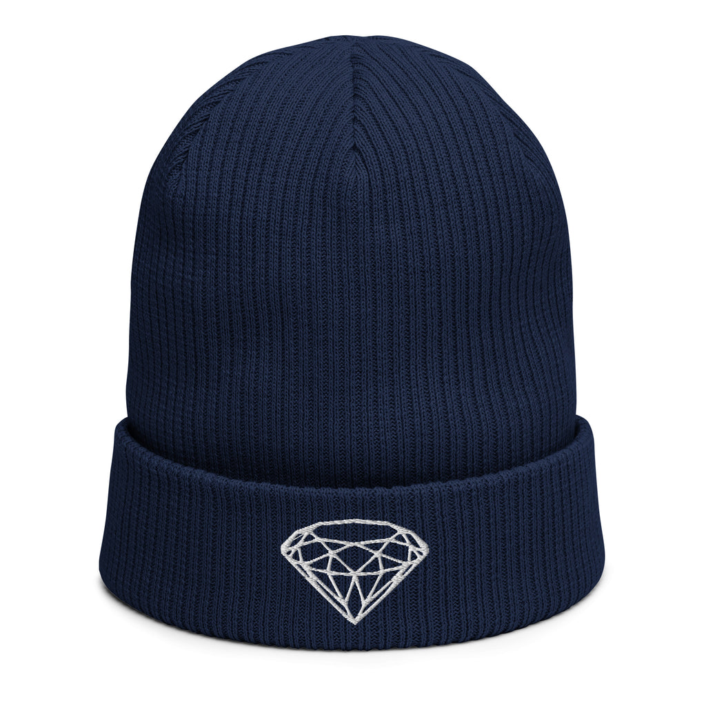 100% Organic Ribbed Beanie --Donna G.-- Blue