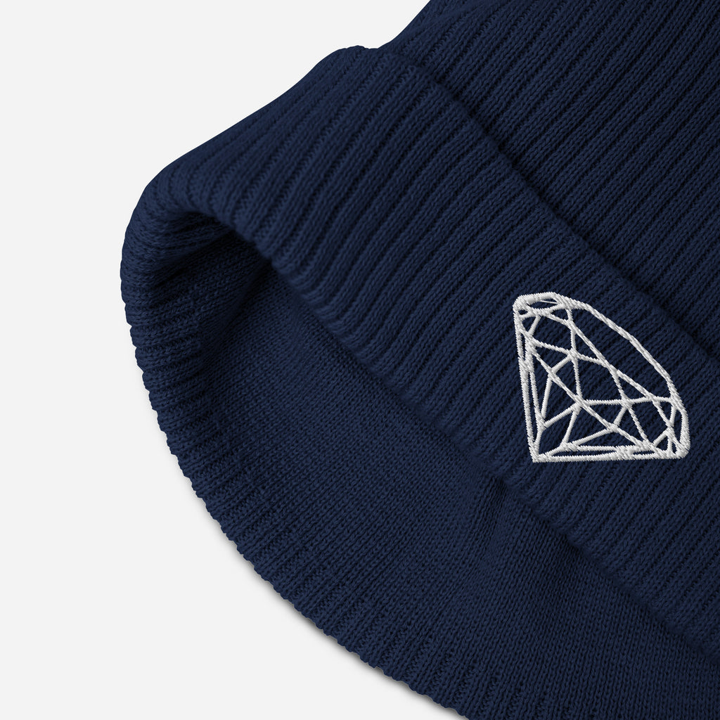 100% Organic Ribbed Beanie --Donna G.-- Blue