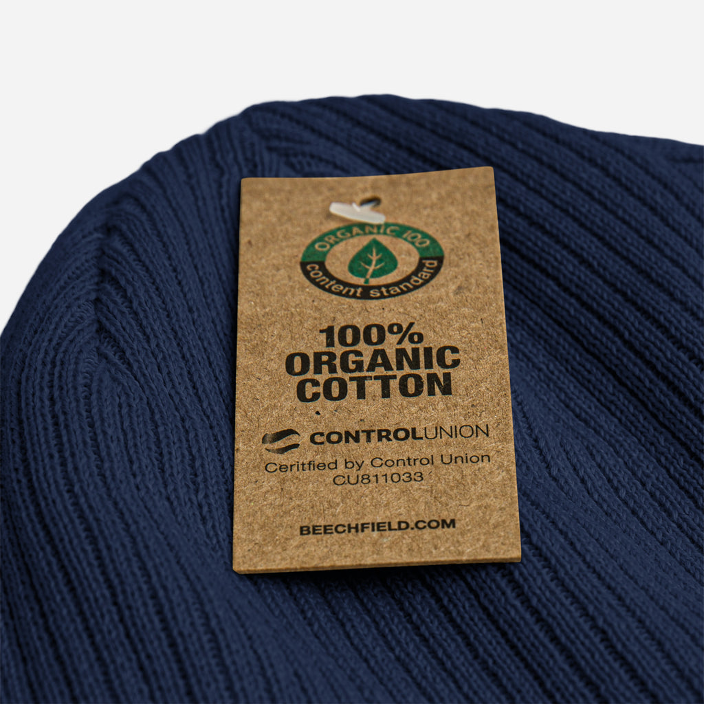 100% Organic Ribbed Beanie --Donna G.-- Blue