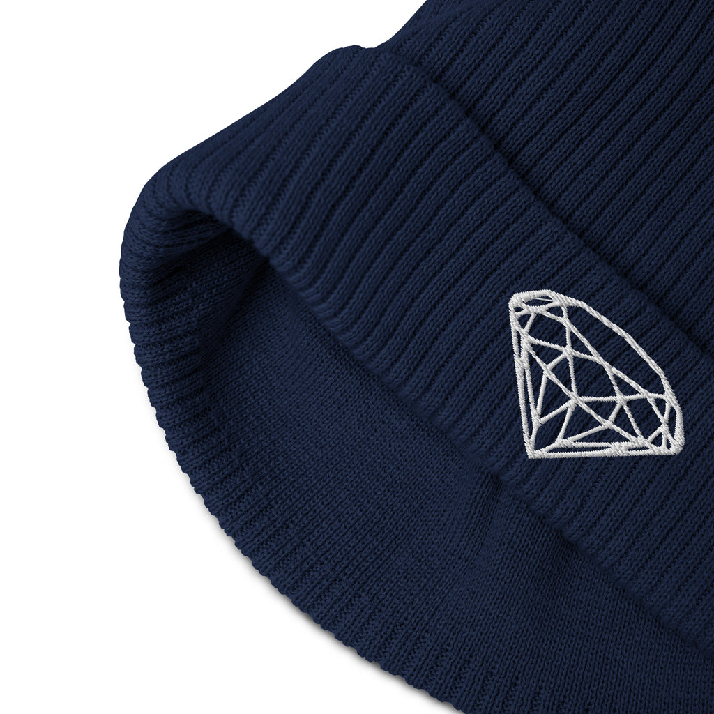 100% Organic Ribbed Beanie --Donna G.-- Blue