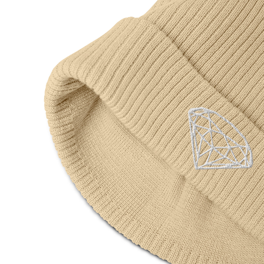 100% Organic Ribbed Beanie --Donna G.-- Beige
