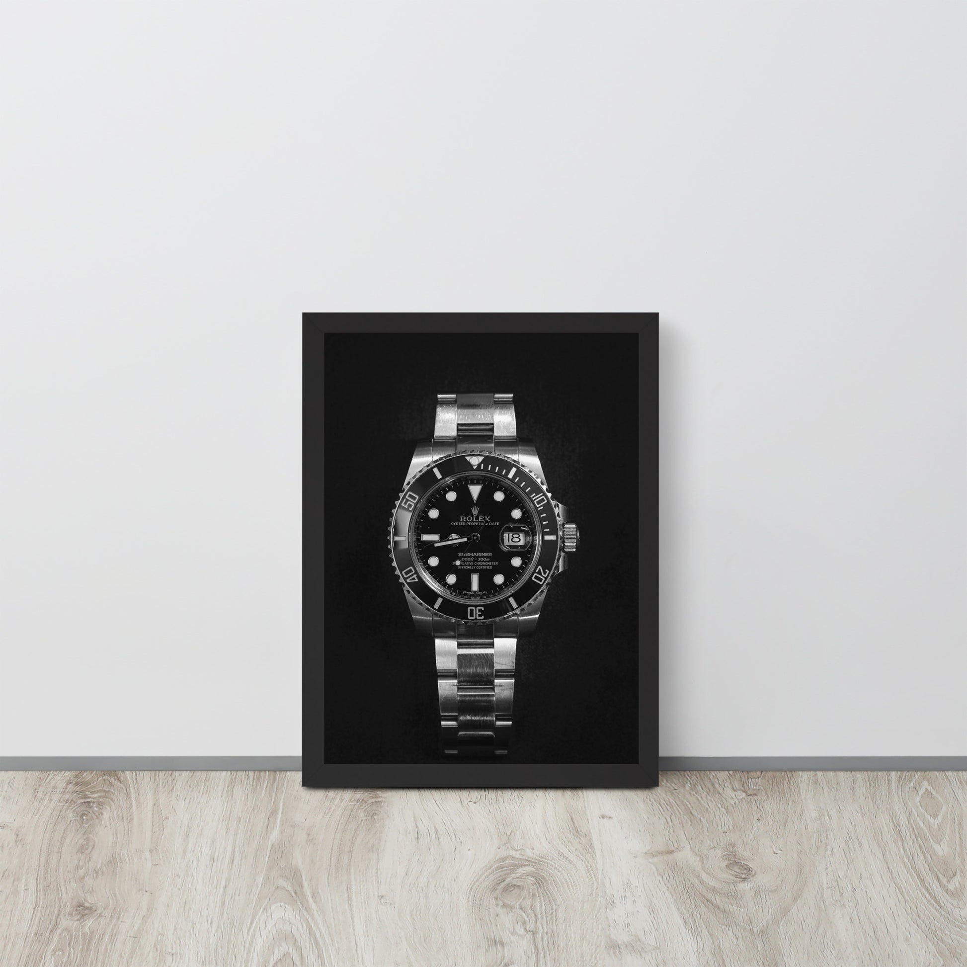 ROLEX Black/White -- High Quality -- Framed on photo paper