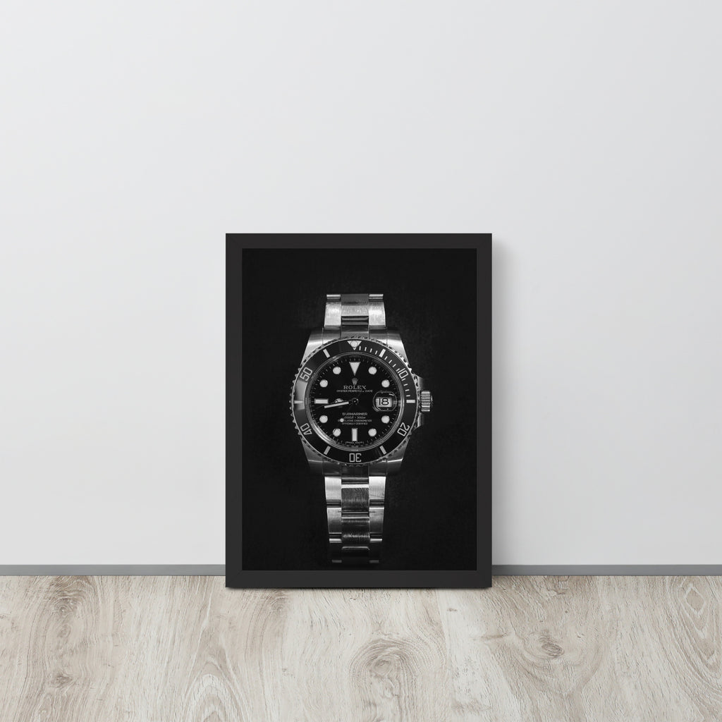 ROLEX Black/White -- High Quality -- Framed on photo paper