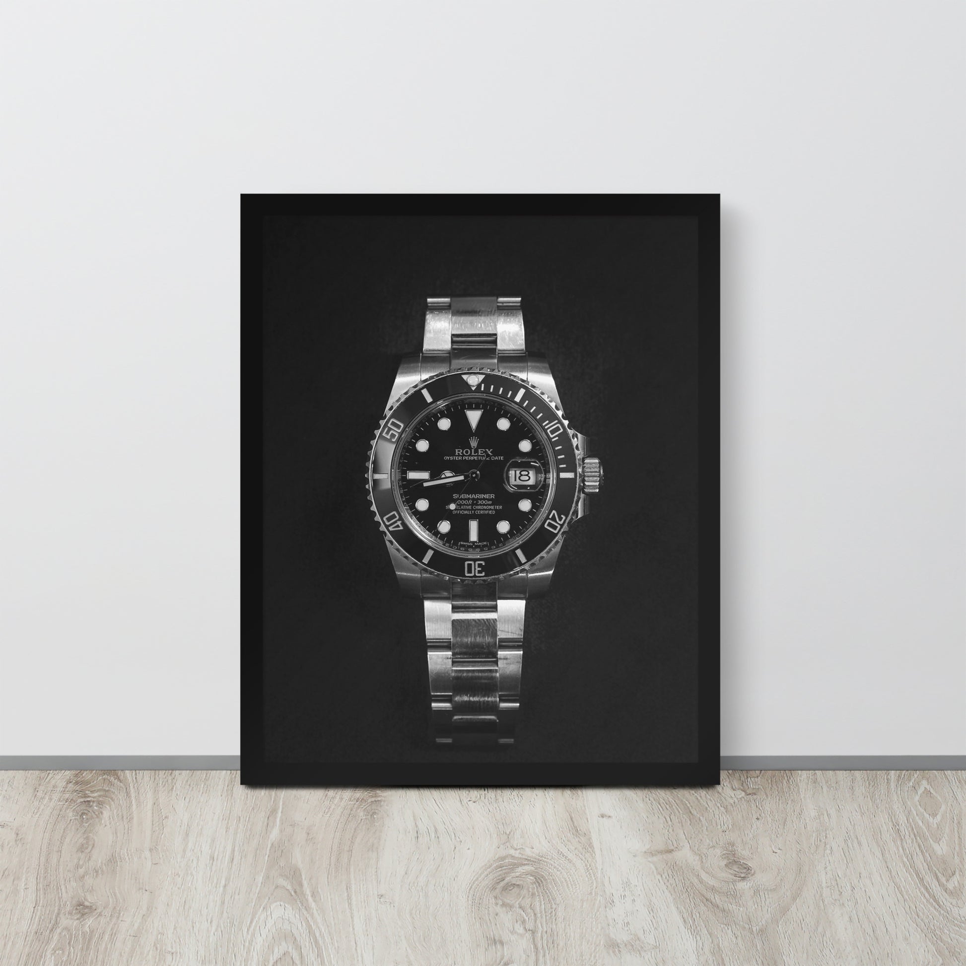 ROLEX Black/White -- High Quality -- Framed on photo paper