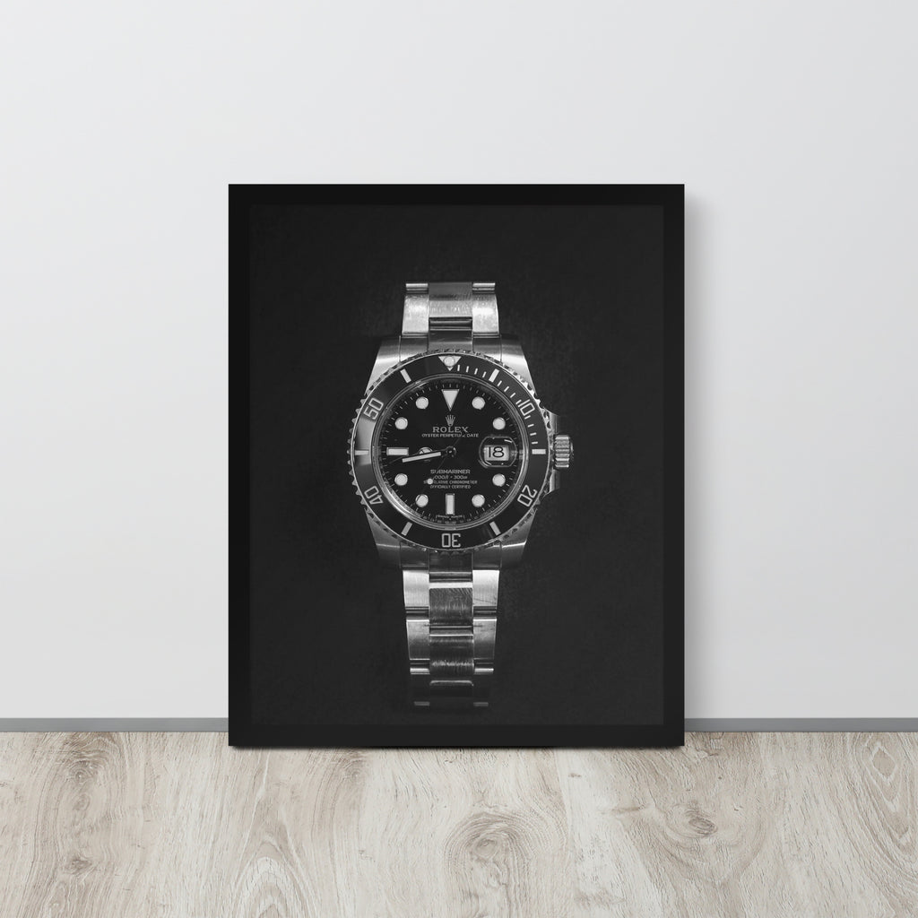 ROLEX Black/White -- High Quality -- Framed on photo paper