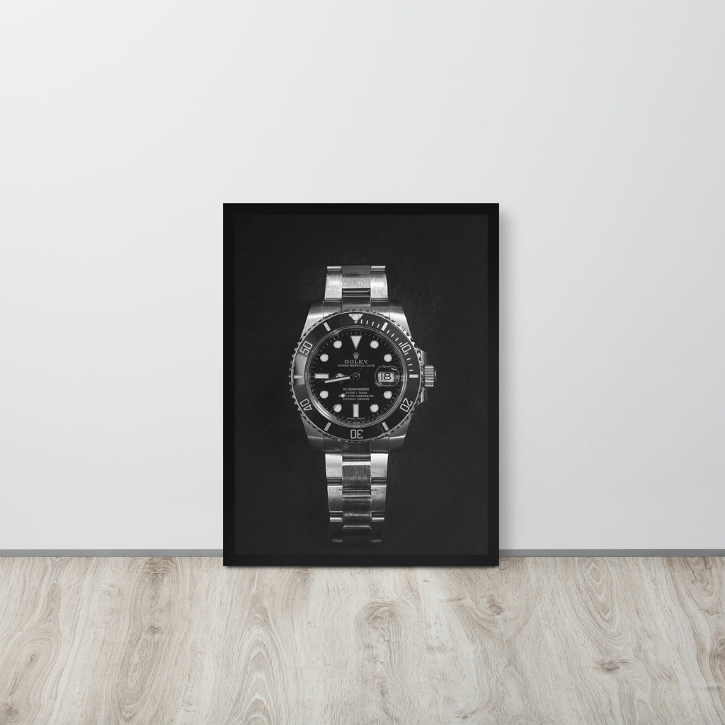ROLEX Black/White -- High Quality -- Framed on photo paper