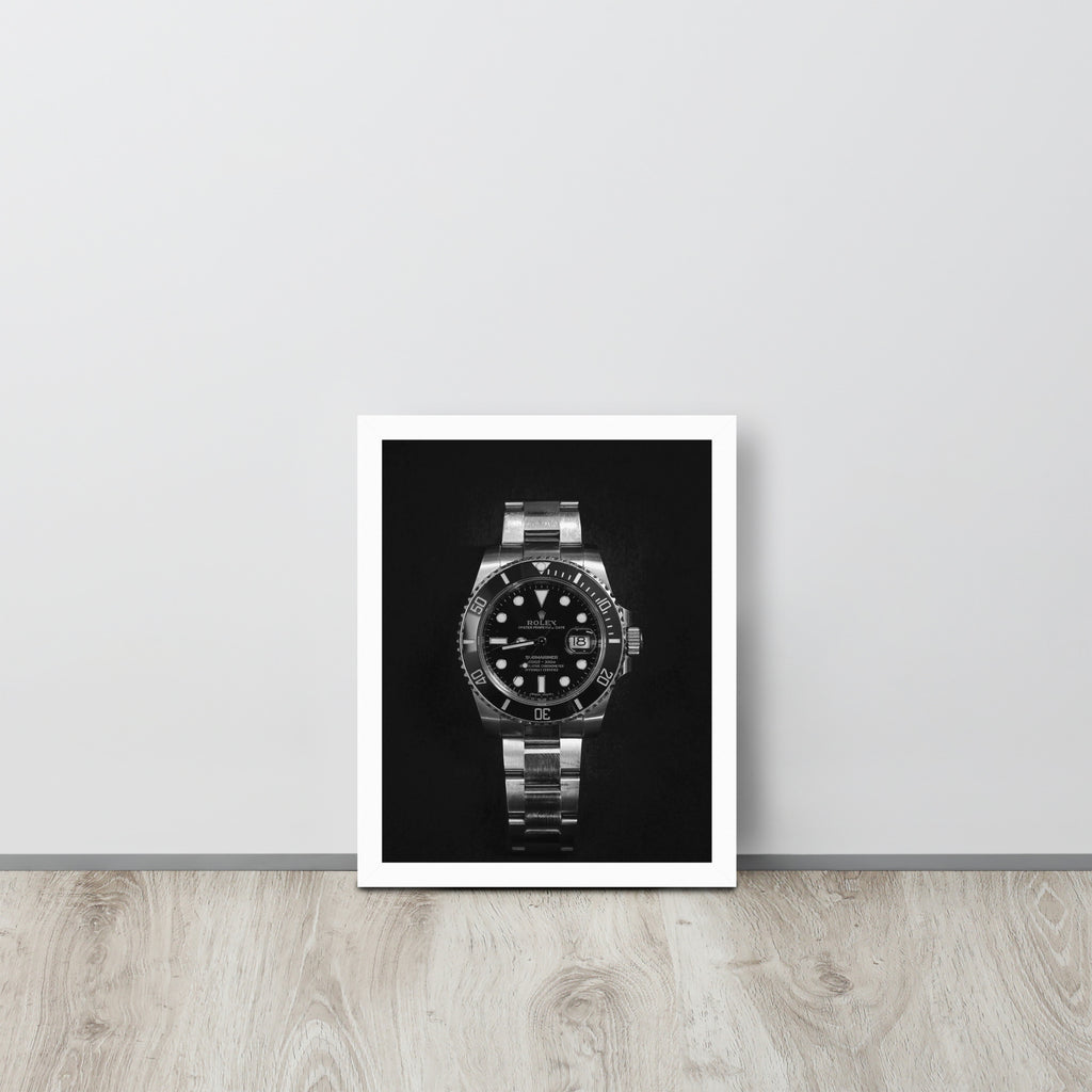ROLEX Black/White -- High Quality -- Framed on photo paper