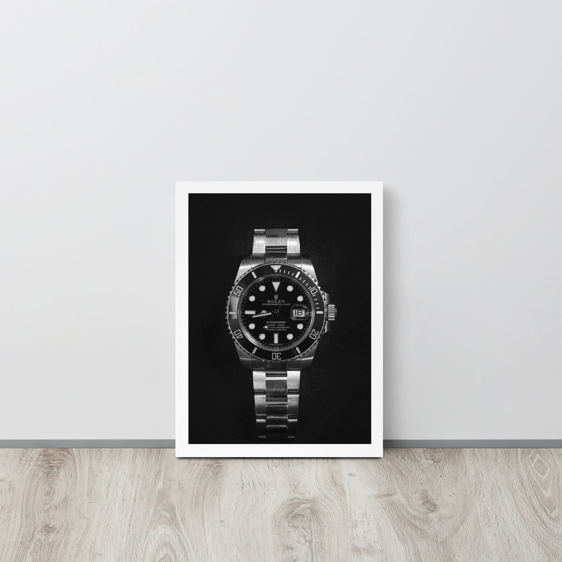 ROLEX Black/White -- High Quality -- Framed on photo paper