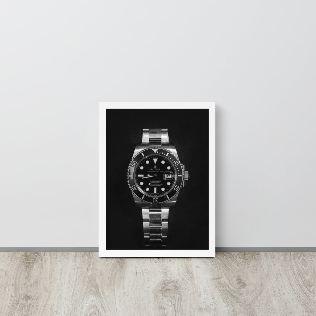 ROLEX Black/White -- High Quality -- Framed on photo paper