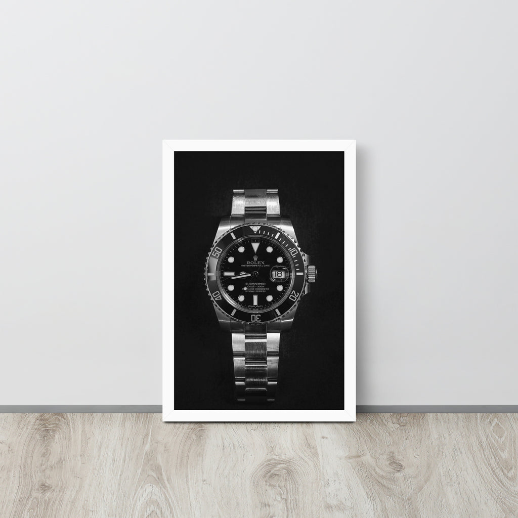 ROLEX Black/White -- High Quality -- Framed on photo paper