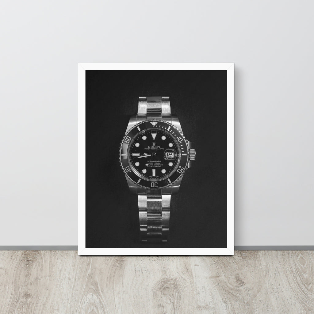 ROLEX Black/White -- High Quality -- Framed on photo paper
