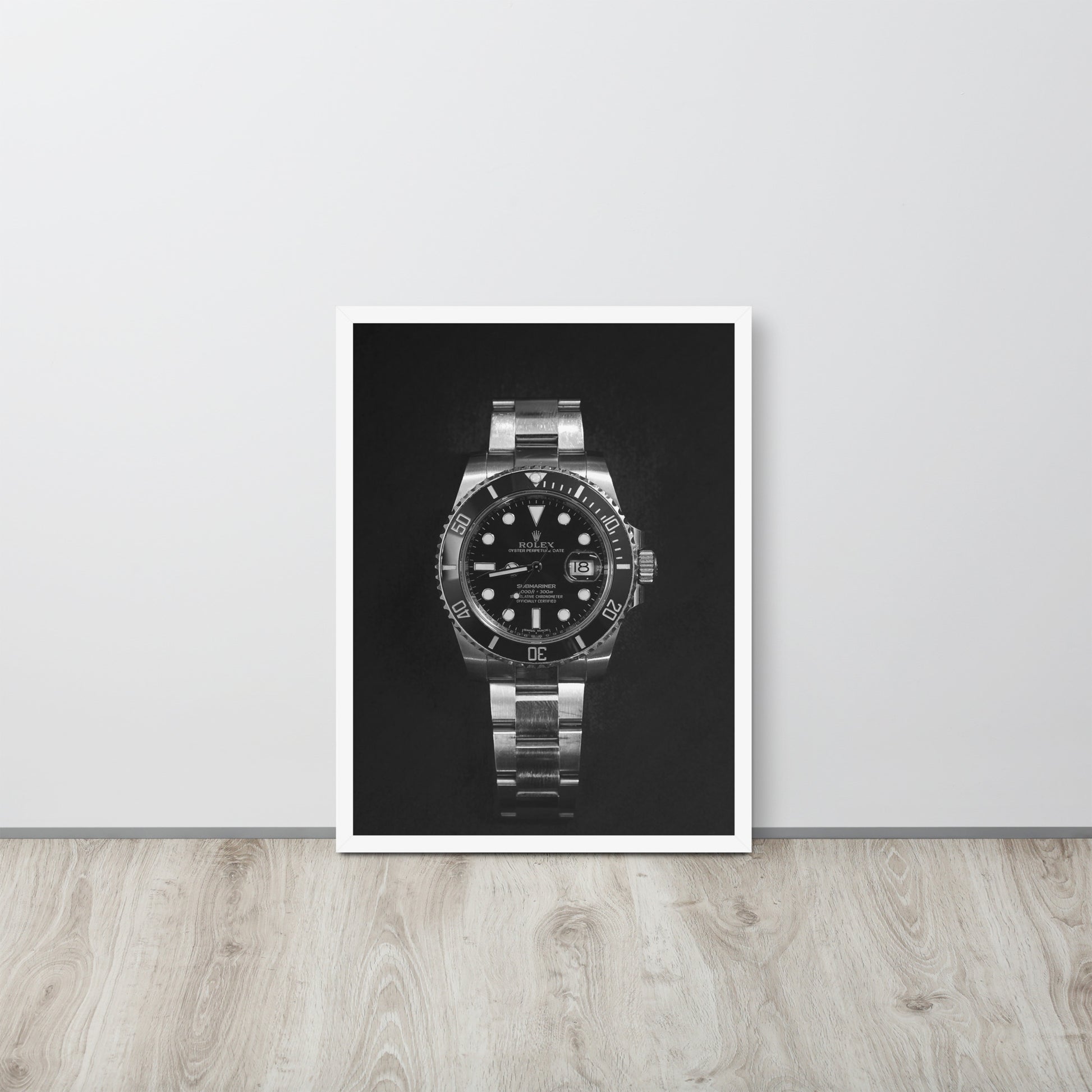 ROLEX Black/White -- High Quality -- Framed on photo paper