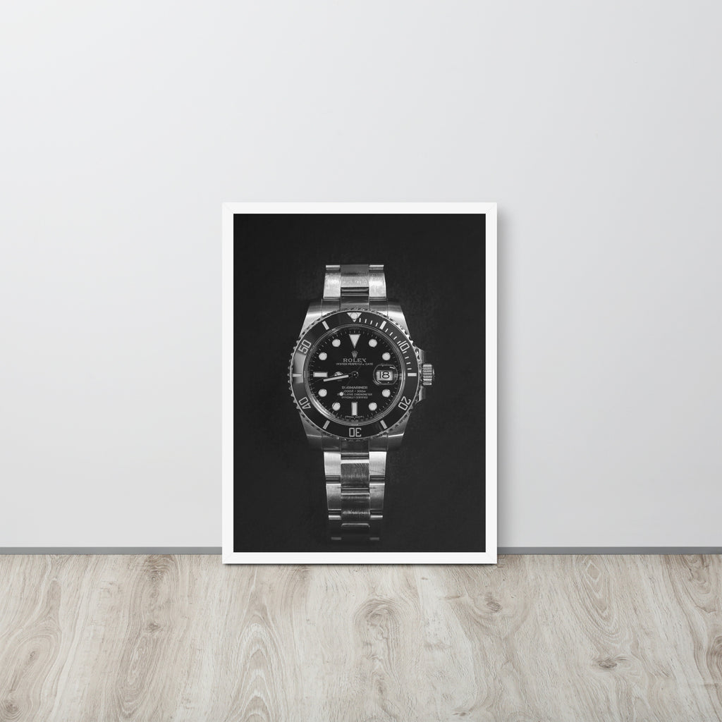 ROLEX Black/White -- High Quality -- Framed on photo paper