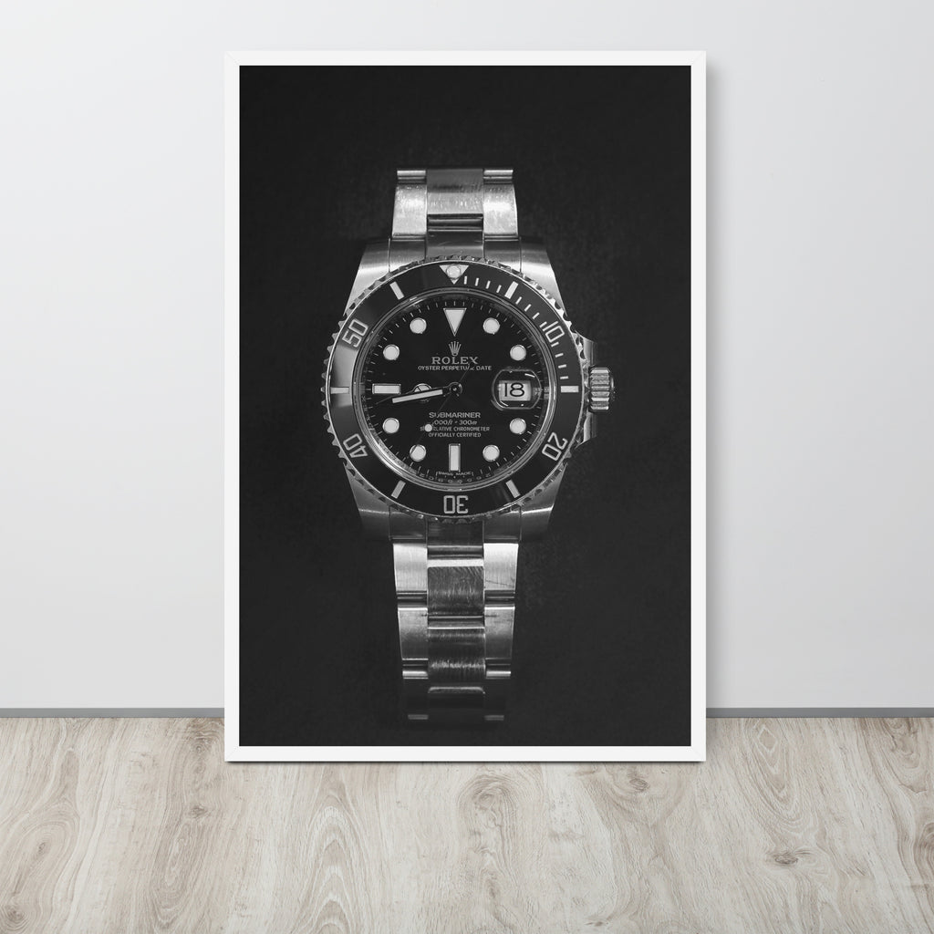 ROLEX Black/White -- High Quality -- Framed on photo paper