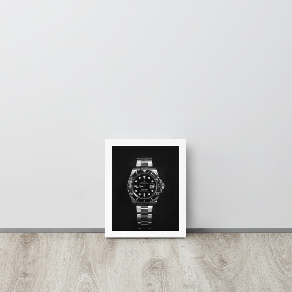 ROLEX Black/White -- High Quality -- Framed on photo paper