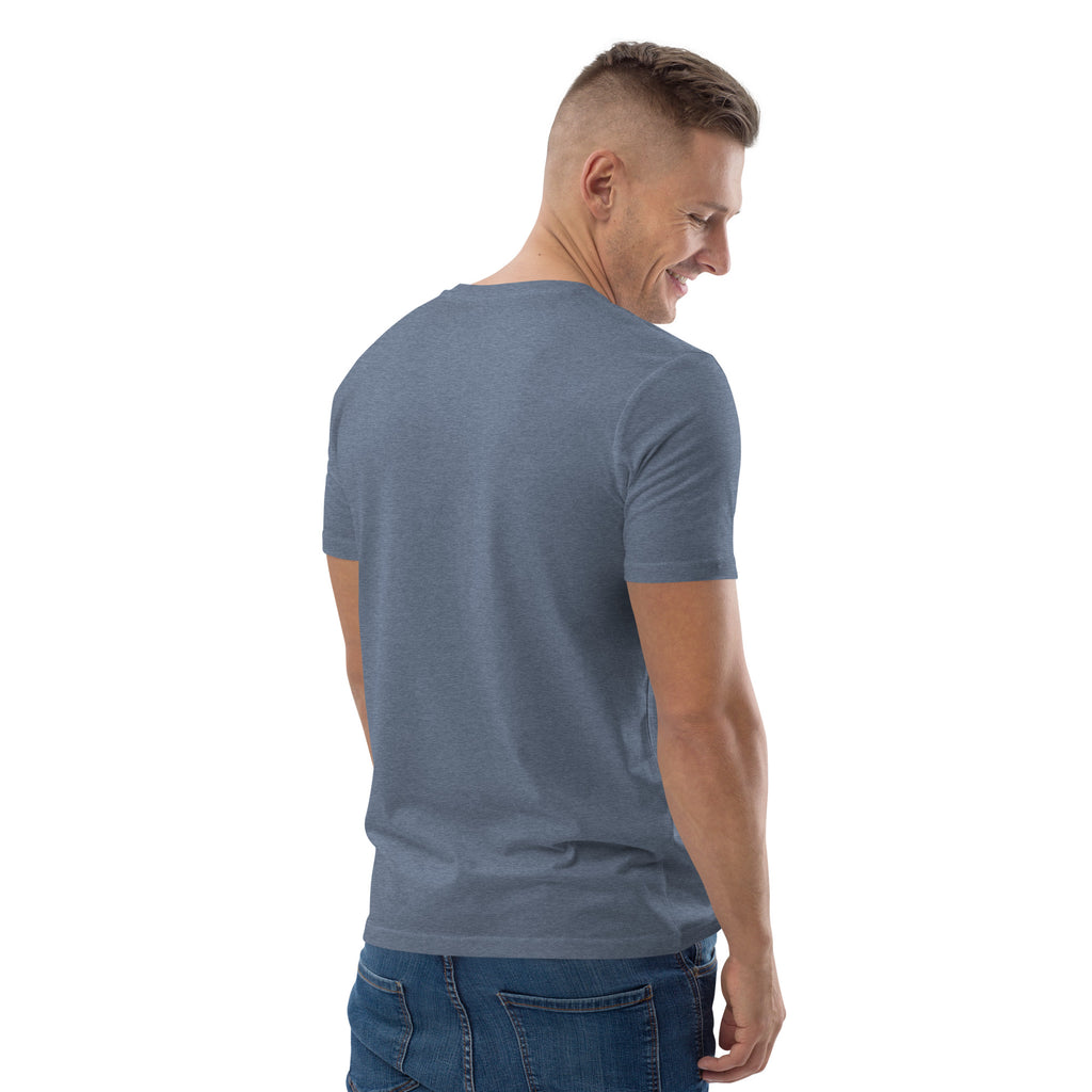 100% Organic T-shirt White and Blue