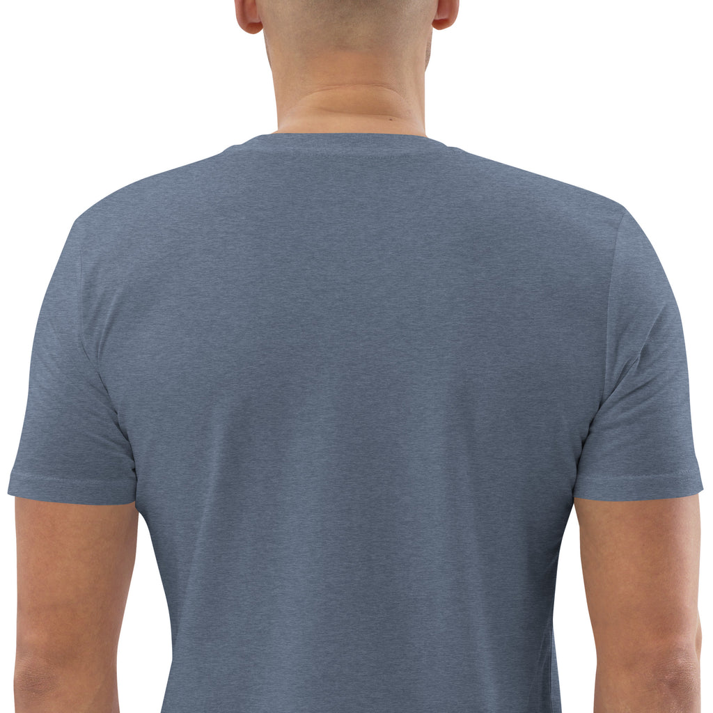 100% Organic T-shirt White and Blue
