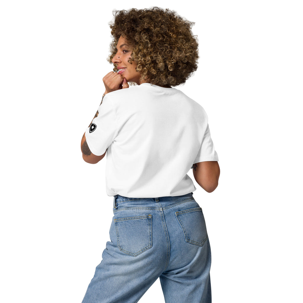 100% Organic T-shirt White and Blue