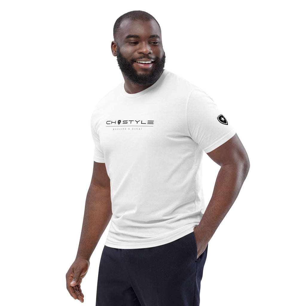 100% Organic T-shirt White and Blue