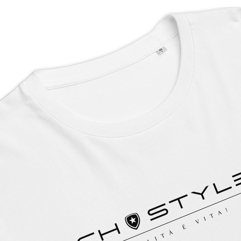100% Organic T-shirt White and Blue